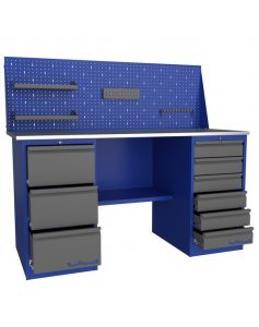 Верстак слесарный двухтумбовый с экраном Верстакофф PROFFI 216 Д3 Д6 Э