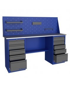 Верстак слесарный гаражный двухтумбовый с экраном Верстакофф PROFFI-E 218 Д5 Д5 Э