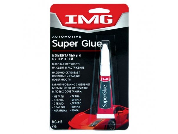 Моментальный супер клей, 2 г, IMG Automotive Super Glue Моментальный супер клей, 2 г, IMG Automotive Super Glue