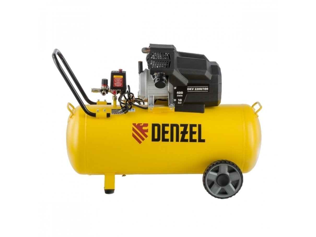 Компрессор масляный коаксиальный Denzel DKV2200/100 Х-PRO Компрессор масляный коаксиальный Denzel DKV2200/100 Х-PRO
