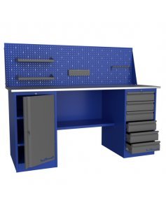 Верстак слесарный двухтумбовый с экраном Верстакофф PROFFI 218 T Д6 Э