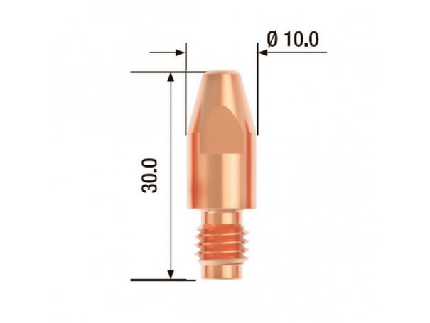 Контактный наконечник M8x30 мм, 1,6 мм, E-Cu (25 шт) FUBAG FB.CTM8.30-16 Контактный наконечник M8x30 мм, 1,6 мм, E-Cu (25 шт) FUBAG FB.CTM8.30-16