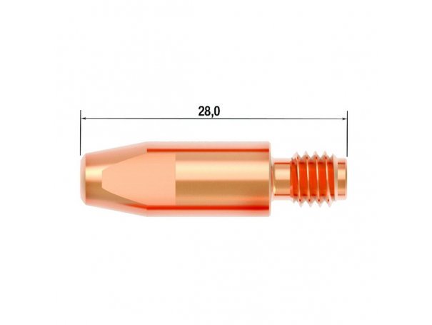 Контактный наконечник M6x28 мм, 1,2 мм, CuCrZr (25 шт) FUBAG FB.CTM6.28-12L Контактный наконечник M6x28 мм, 1,2 мм, CuCrZr (25 шт) FUBAG FB.CTM6.28-12L