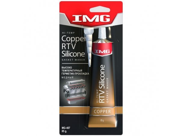 Герметик для прокладок высокотемпературный, 85 г, медный, IMG Hi-Temp Copper RTV Silicone Gasket Maker
