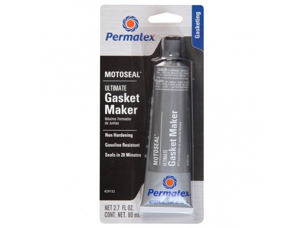 Формирователь прокладок бензостойкий, серый, 80 мл, Permatex MotoSeal 1 Ultimate Gasket Maker Grey