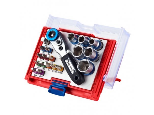 Набор вставок (бит) 1/4 дюйма, TORX, HEX, PZ, PH, SLOT, 20 предметов МАСТАК 058-10020C