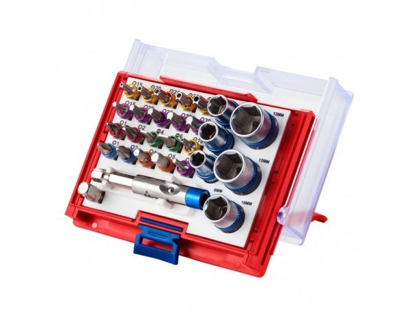 Набор вставок (бит) 1/4 дюйма, TORX, HEX, PZ, PH, SLOT, 28 предметов МАСТАК 058-10028C