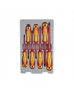 Набор диэлектрических отверток POZIDRIV, SLOTTED, 7 предметов, KING TONY 30607MR