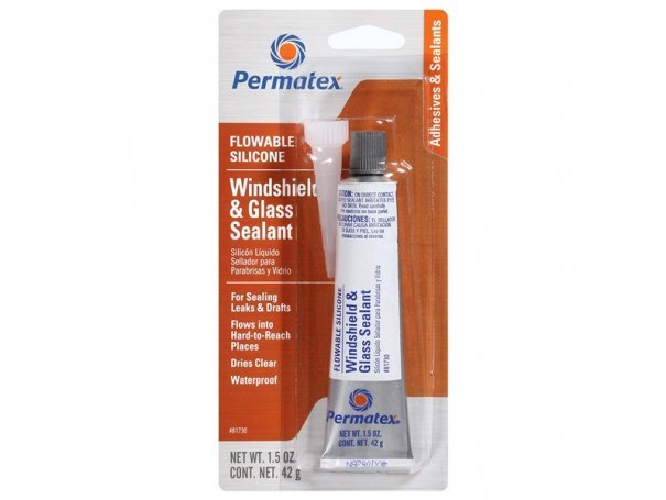 Клей-герметик проникающий для стекол, 42 г, Permatex Flowable Silicone Windshield & Glass Sealer