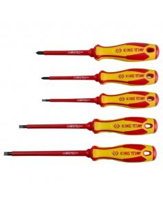 Набор диэлектрических отверток POZIDRIV, SLOTTED, 5 предметов, KING TONY 30605MR