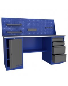 Верстак слесарный двухтумбовый с экраном Верстакофф PROFFI 218 T Д4 Э