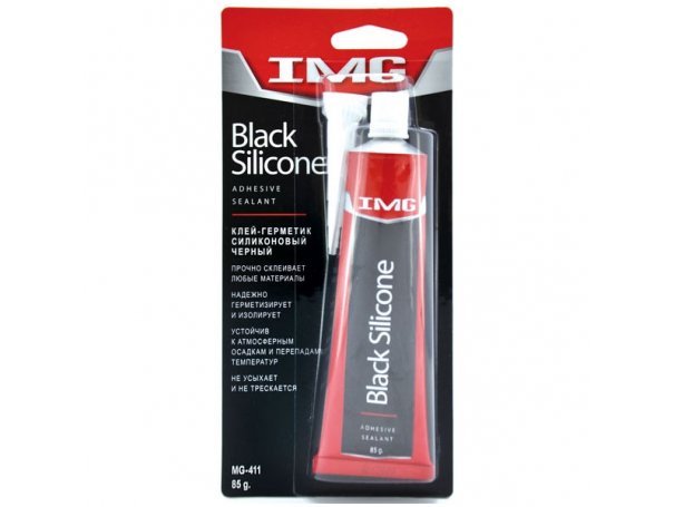 Клей-герметик силиконовый, 85 г, черный, IMG Black Silicone Adhesive Sealant