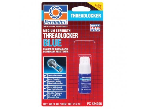 Фиксатор резьбовых соединений средней фиксации синий, 2,5 мл, Permatex Medium Strength Threadlocker Blue Фиксатор резьбовых соединений средней фиксации синий, 2,5 мл, Permatex Medium Strength Threadlocker Blue
