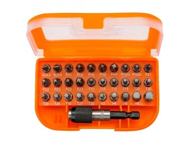 Набор вставок (бит) 1/4 дюйма SL, PH, PZ, TORX, HEX, 31 предмет, BAHCO 59/S31B Набор вставок (бит) 1/4 дюйма SL, PH, PZ, TORX, HEX, 31 предмет, BAHCO 59/S31B