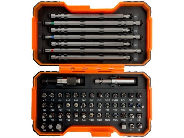 Набор вставок (бит) 1/4 дюйма SL, PH, PZ, TORX, HEX, 54 предмета, BAHCO 59/S54BC