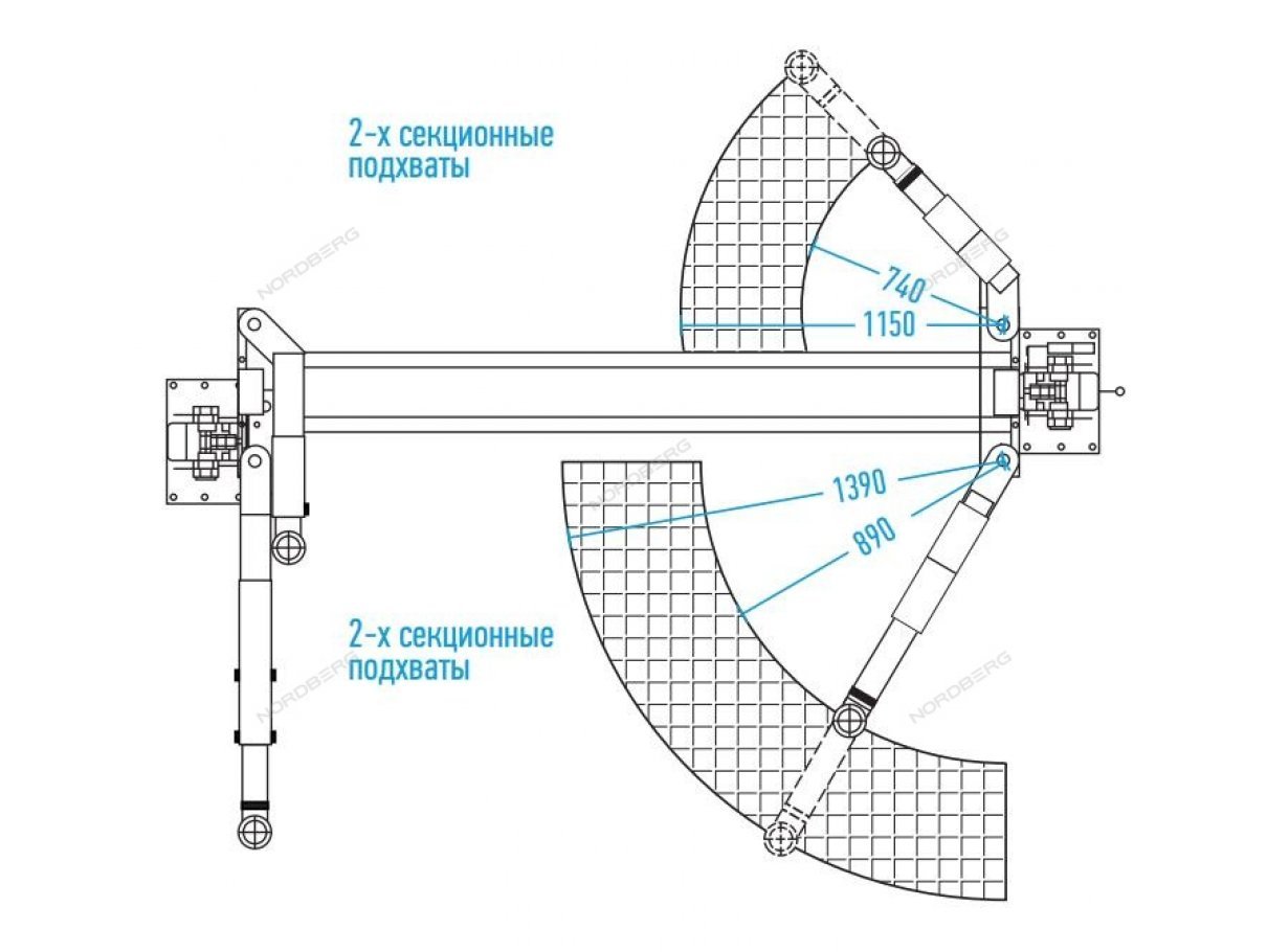 Подъемник двухстоечный, г/п 4т Nordberg N4121A-4T_220V Подъемник двухстоечный, г/п 4т Nordberg N4121A-4T_220V