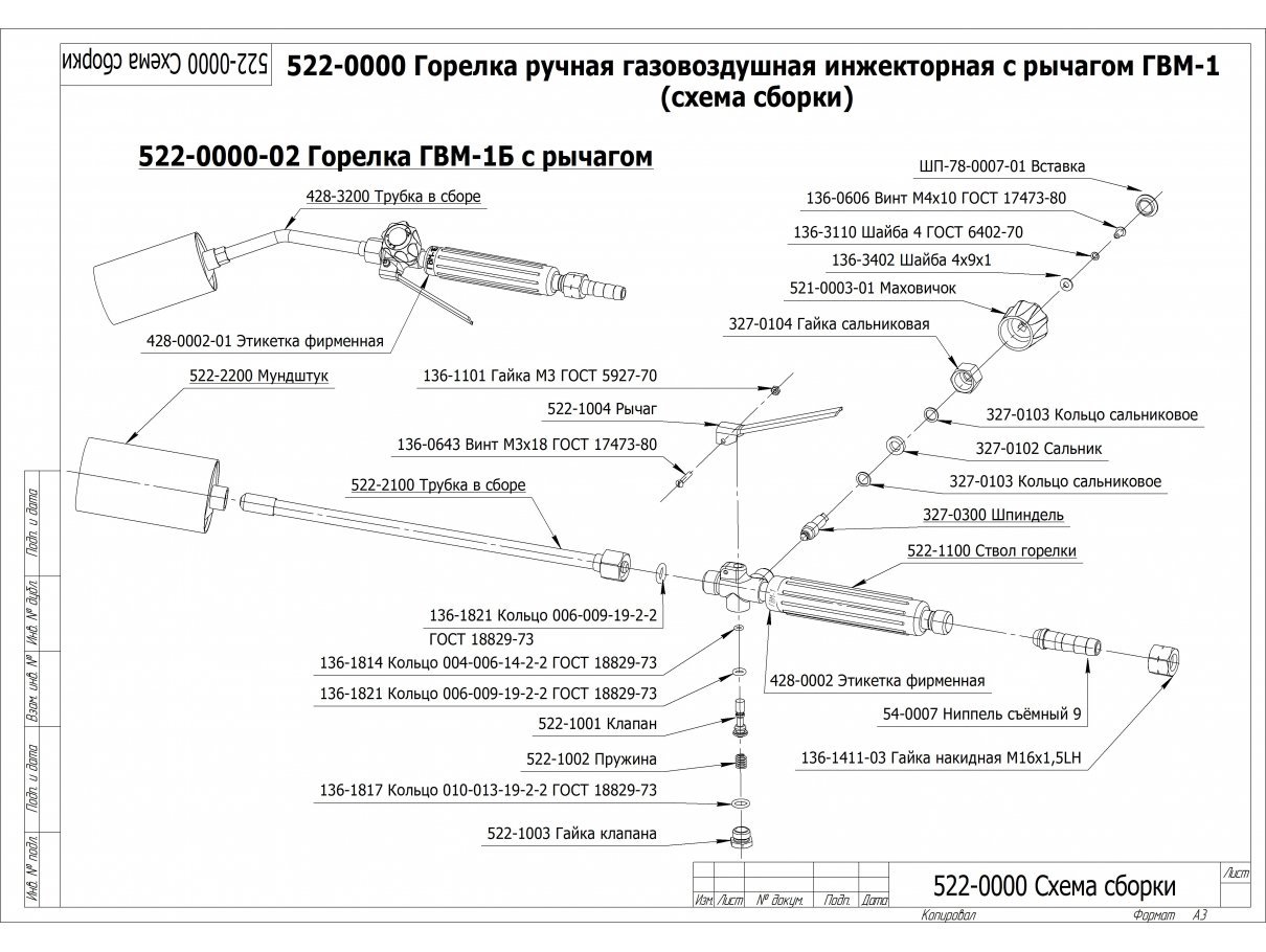 Горелка газовоздушная ГВМ-1 рычажная Горелка газовоздушная ГВМ-1 рычажная